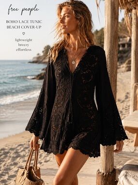 Free People northern lights cutwork Lace Tunic mini dress